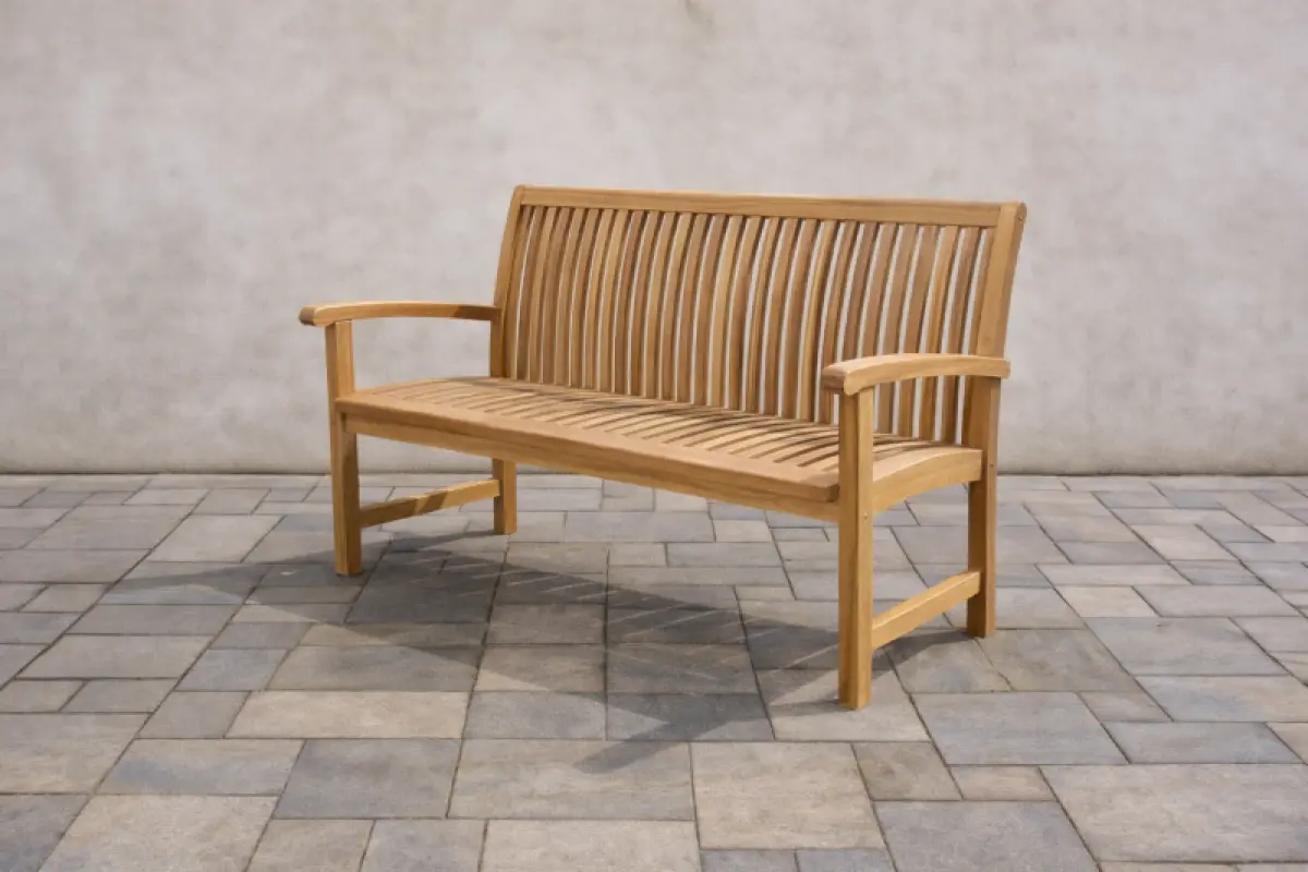 Teakholz Gartenbank Hawaii mit Armlehnen