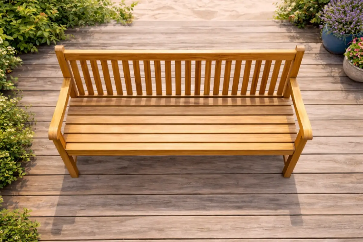 Teakholz Gartenbank Klasso mit Armlehne