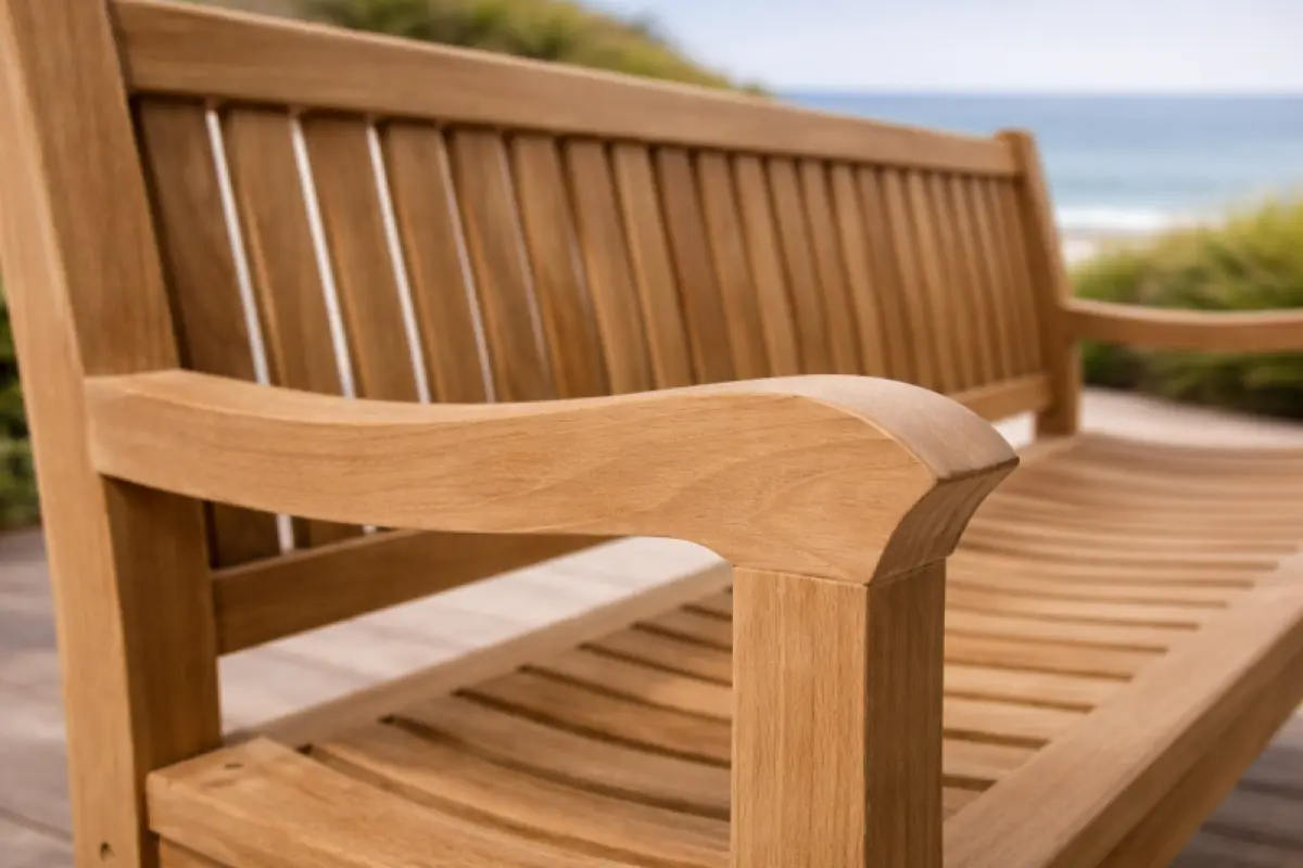 Teakholz Gartenbank Rio mit Armlehnen