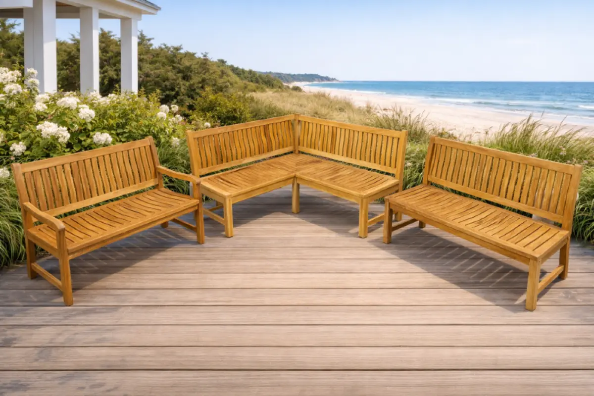 Teakholz Gartenbank Rio ohne Armlehnen
