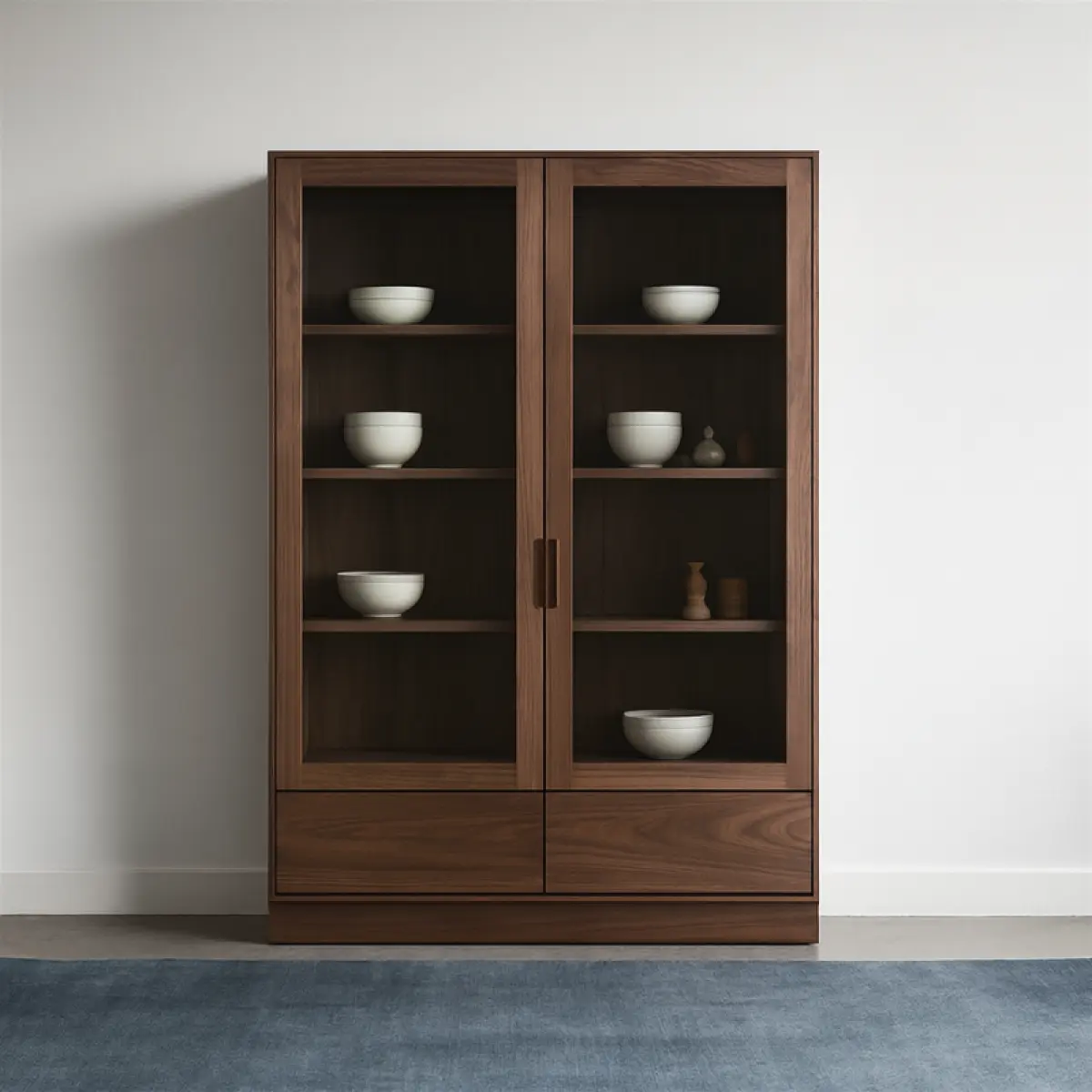 Vitrinen Schrank Kemo Walnuss