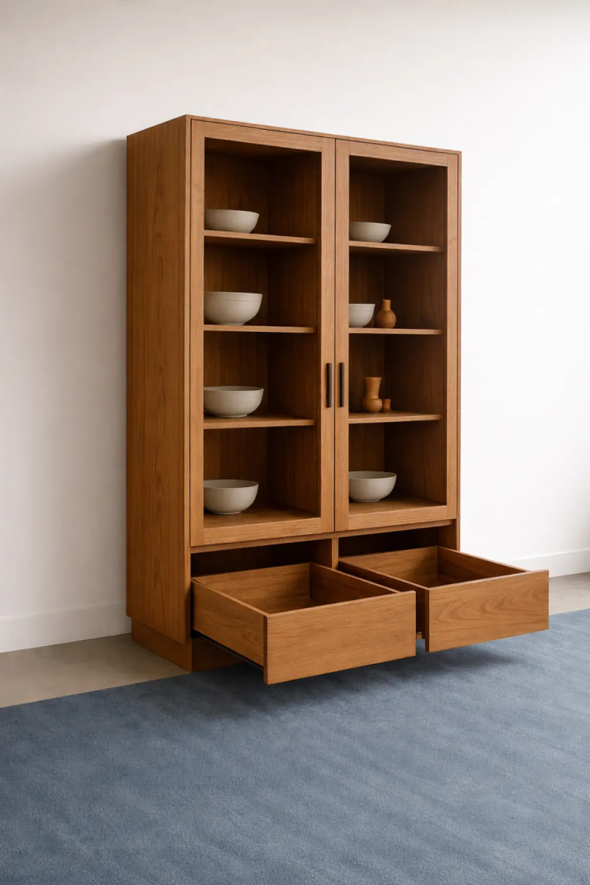 Vitrinen Schrank Kemo Teak