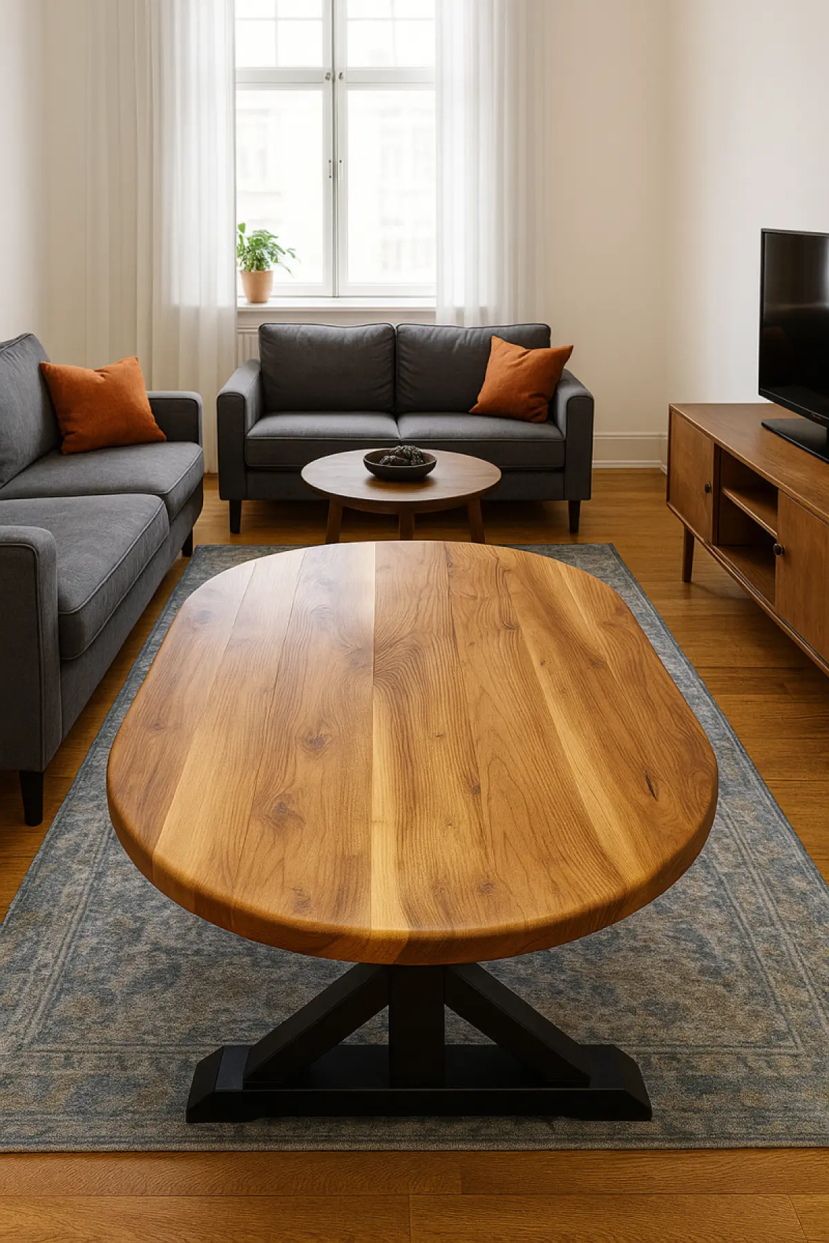 Walnuss Tisch Kaman Oval